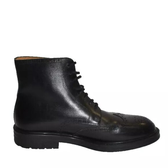 New! Magnanni Podeo Medallion Toe Ankle Boots Black Leather 8.5 24204 DD339A main image 5